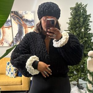 Chunky Knit Black and White Jacket